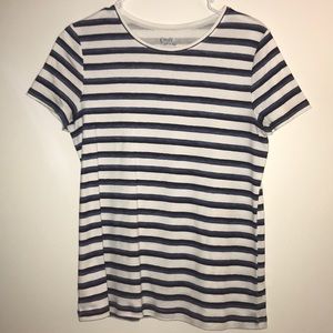 Croft&Barrow Classic Tee Blue&White Striped Size S
